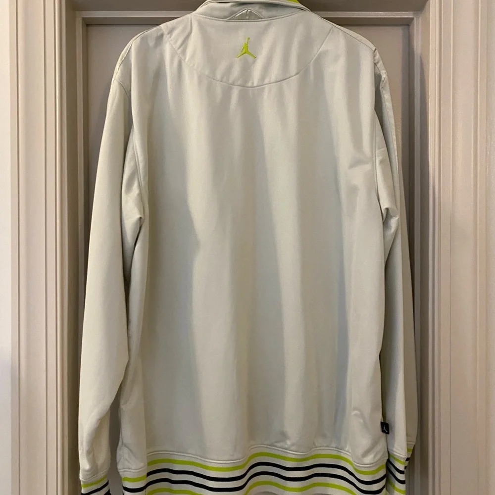 Jordan XXL Men's Y2K White and Neon Yellow Track Jacket